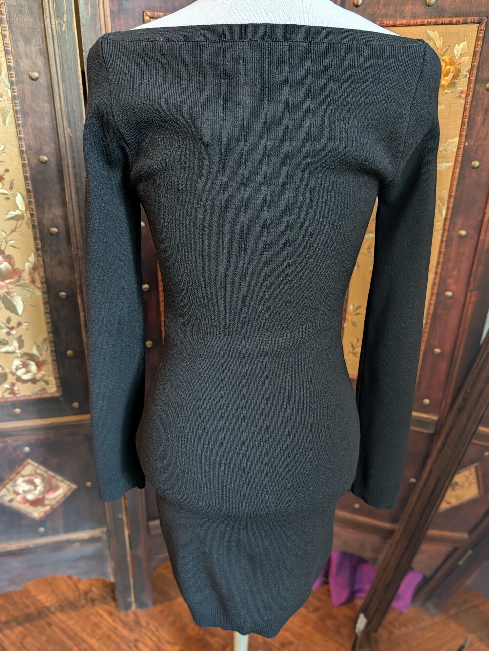 NBD NWT Size Large L Black Cut Out Bodycon Mini Dress Party Cocktail Viscose - Picture 2 of 7